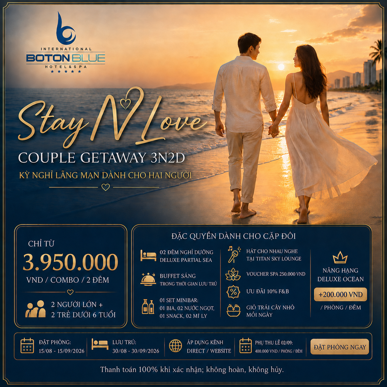 Stay N Love – Kỳ nghỉ lãng mạn 3 ngày 2 đêm dành cho cặp đôi