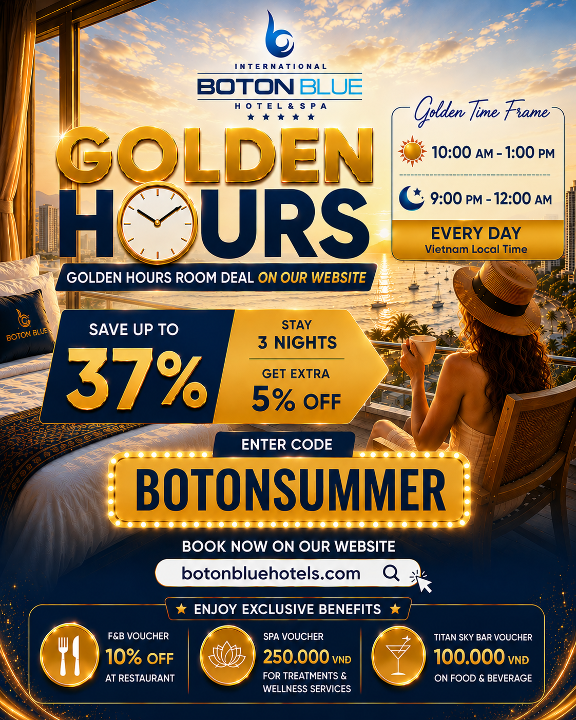 Golden Hours Promotion at Boton Blue – Enjoy up to 37% off when booking a 5-star hotel in Nha Trang
