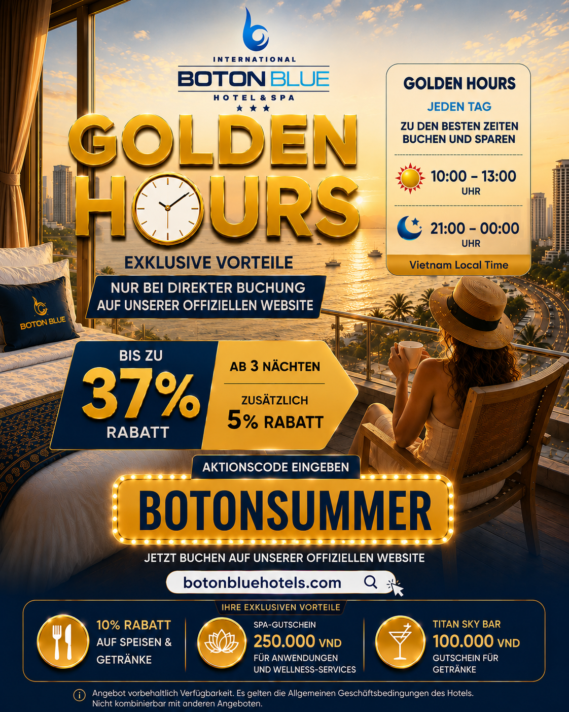 Golden Hours-Angebot im Boton Blue – Bis zu 37% Rabatt bei der Buchung eines 5-Sterne-Hotels in Nha Trang
