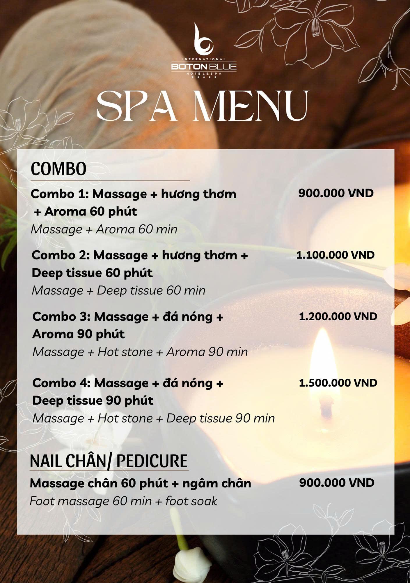 Spa Menu