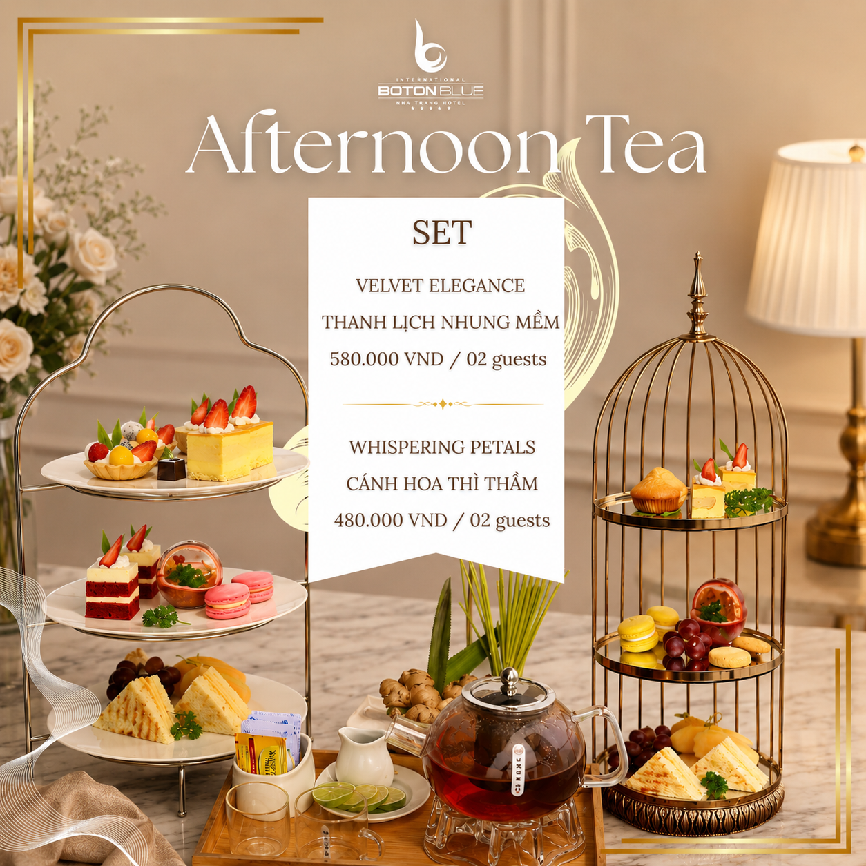Afternoon Tea – Luxurious Afternoon Tea at Boton Blue Hotel & Spa Nha Trang Description